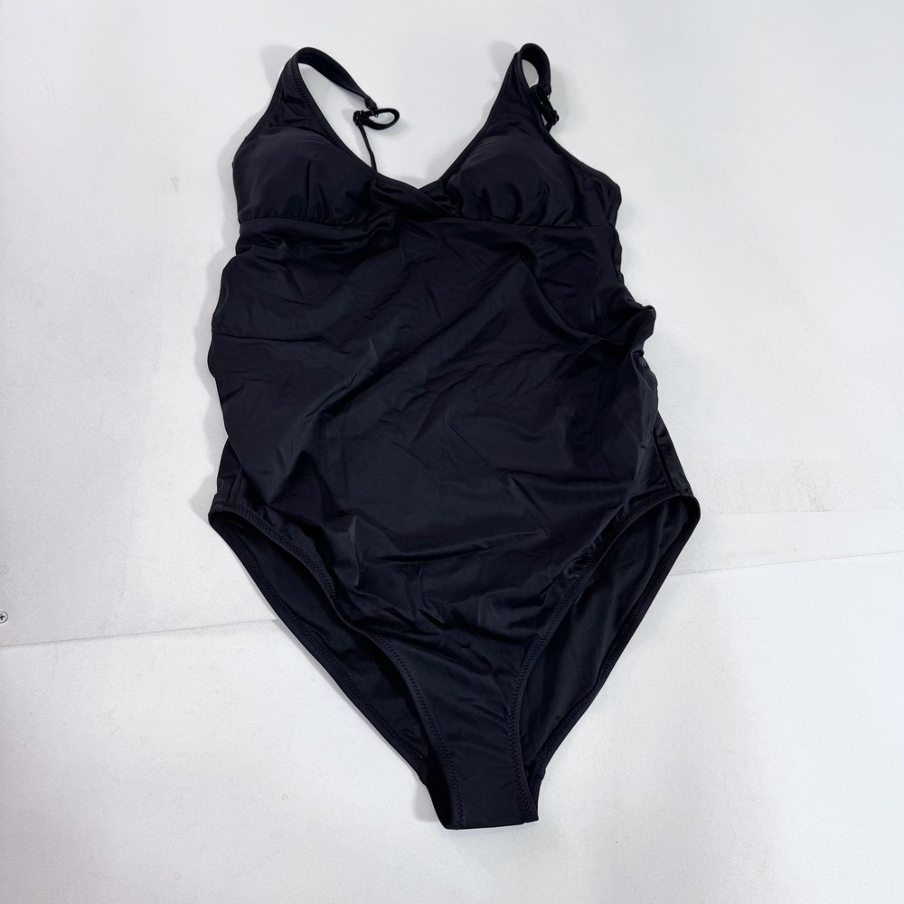 Amazon Essentials Swimsuit Womens 16 Black One Piece Adjustable Straps Lined
